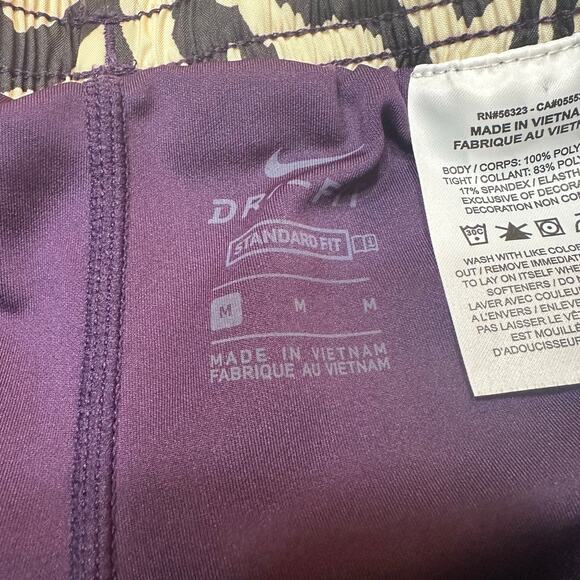 Nike Dri-Fit Purple Animal Print Shorts sz M Dri FIt Tempo Printed Shorts - Picture 5 of 7